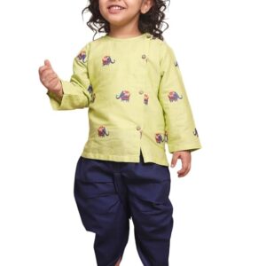 POLKA TOTS Elegant Traditional Dhoti Kurta Set for Baby Boys – Soft Cotton Ethnic Dress for Festivals – Comfortable Indian Outfit for Infants & Toddlers