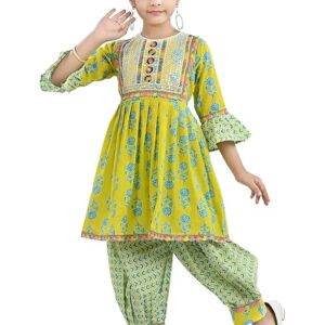 Arshia Fashions Girls Ethnic Wear Kurti and Dhoti Pant Set