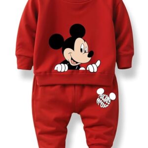 minicult Mickey cotton Kids Coords matching Tshirt and pant set with character print (Pack of 1)