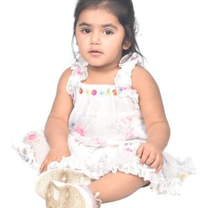 Floral Pretty Article for Girls White