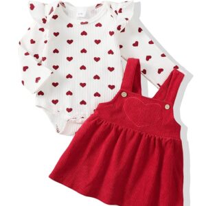 Newborn Baby Girl Clothes Toddler Long Sleeve Ruffle Romper Top Infant Skirt Set Little Girl Overall Dress